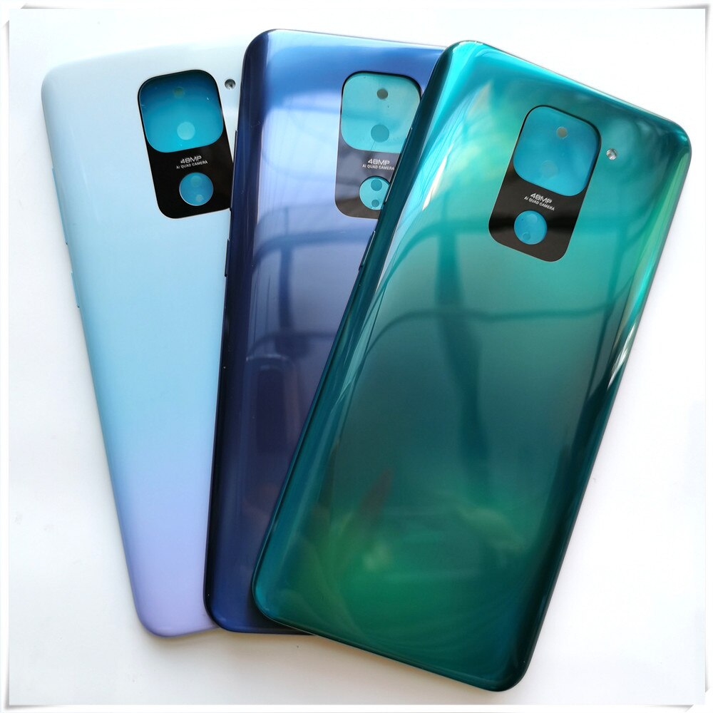 Original Back Cover Housing Door For Xiaomi Redmi Note 9 Rear Battery Cover Chassis + Side Buttons Red Mi Note9 Repair Parts