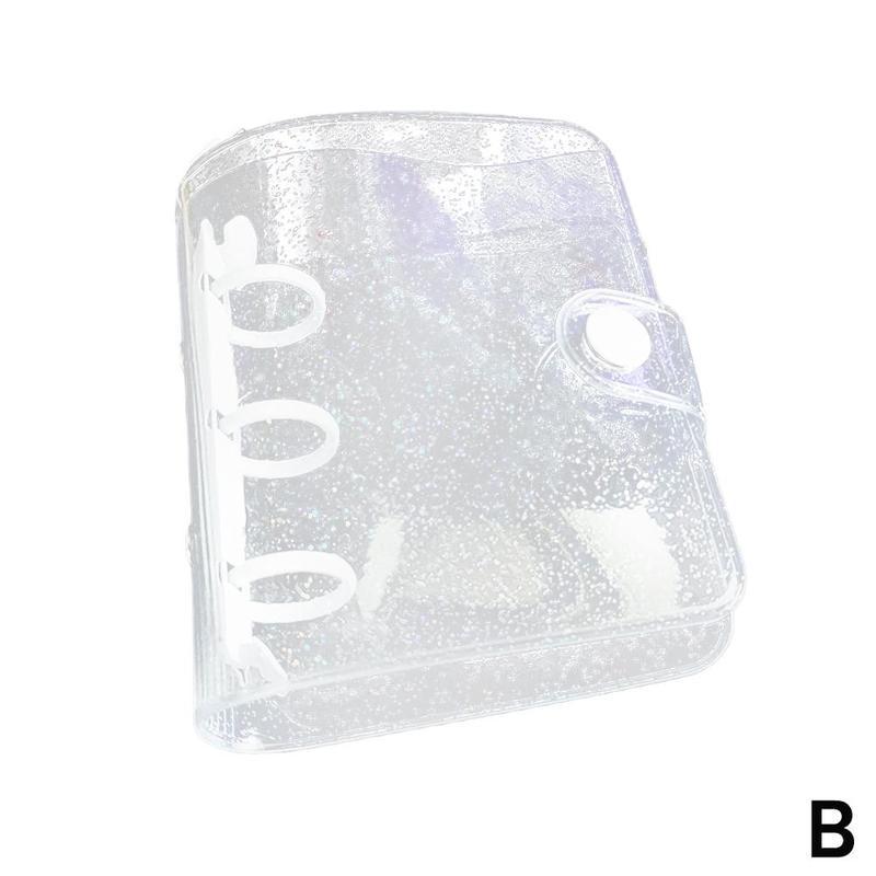 Mini 3 Gat Notebook Losbladige Bindmiddel Planner Boek Dagboek Transparante Pvc Cover: B