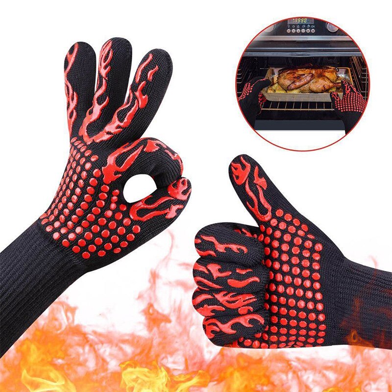 Guantes resistentes al calor para horno, protectores de manos resistentes al calor para parrilla, barbacoa, aislamiento prémium, duraderos, ignífugos,