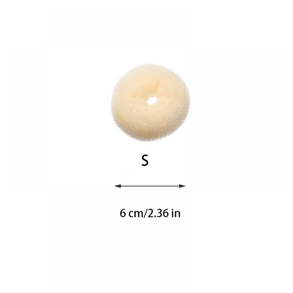 Donut de espuma mágica para hacer moños en el pelo, anillo grande fácil, herramientas de estilismo para el cabello, accesorios para el cabello para niña y mujer: Beige-S