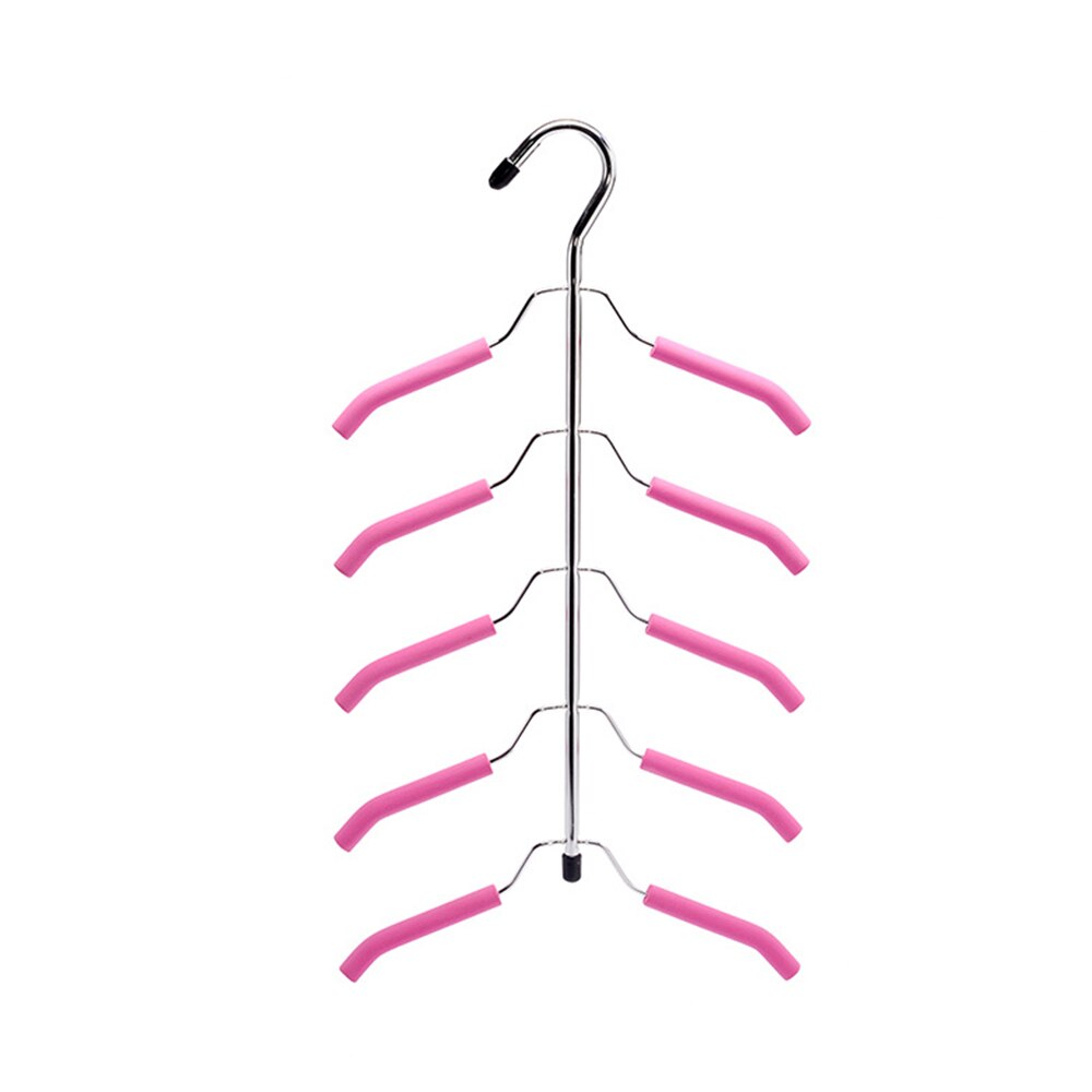 Multilayer Hanger Stainless Steel Clothing Storage Racks Home Clothing Storage Holder Racks Wardrobe Laundry Drying Rack: pink