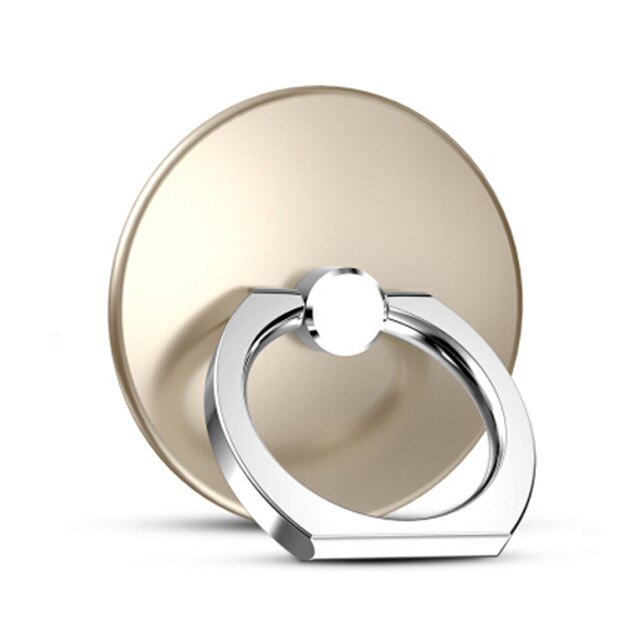 Fingerring mobiltelefon smartphone stander holder til iphone x huawei samsung cell smart rund telefon ring holder bil mount stander: Rund-guld
