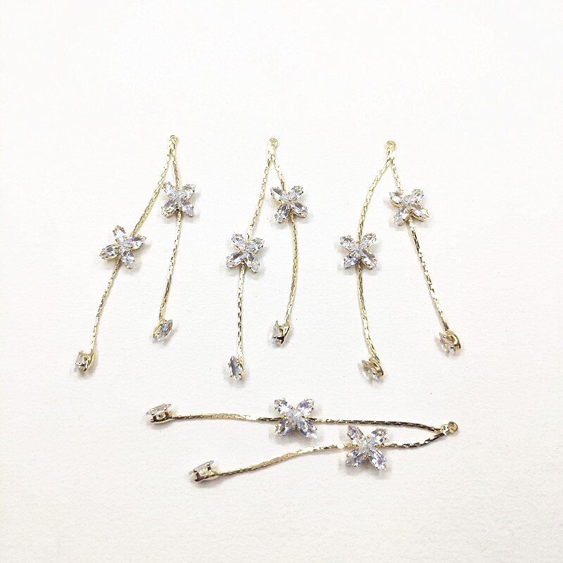 Nuovo arrivo! 70x9mm 30pz Catena con Zircone Cubico di fascino/Connettori per gli accessori Dei Monili/orecchini accessori/orecchino parti FAI DA TE