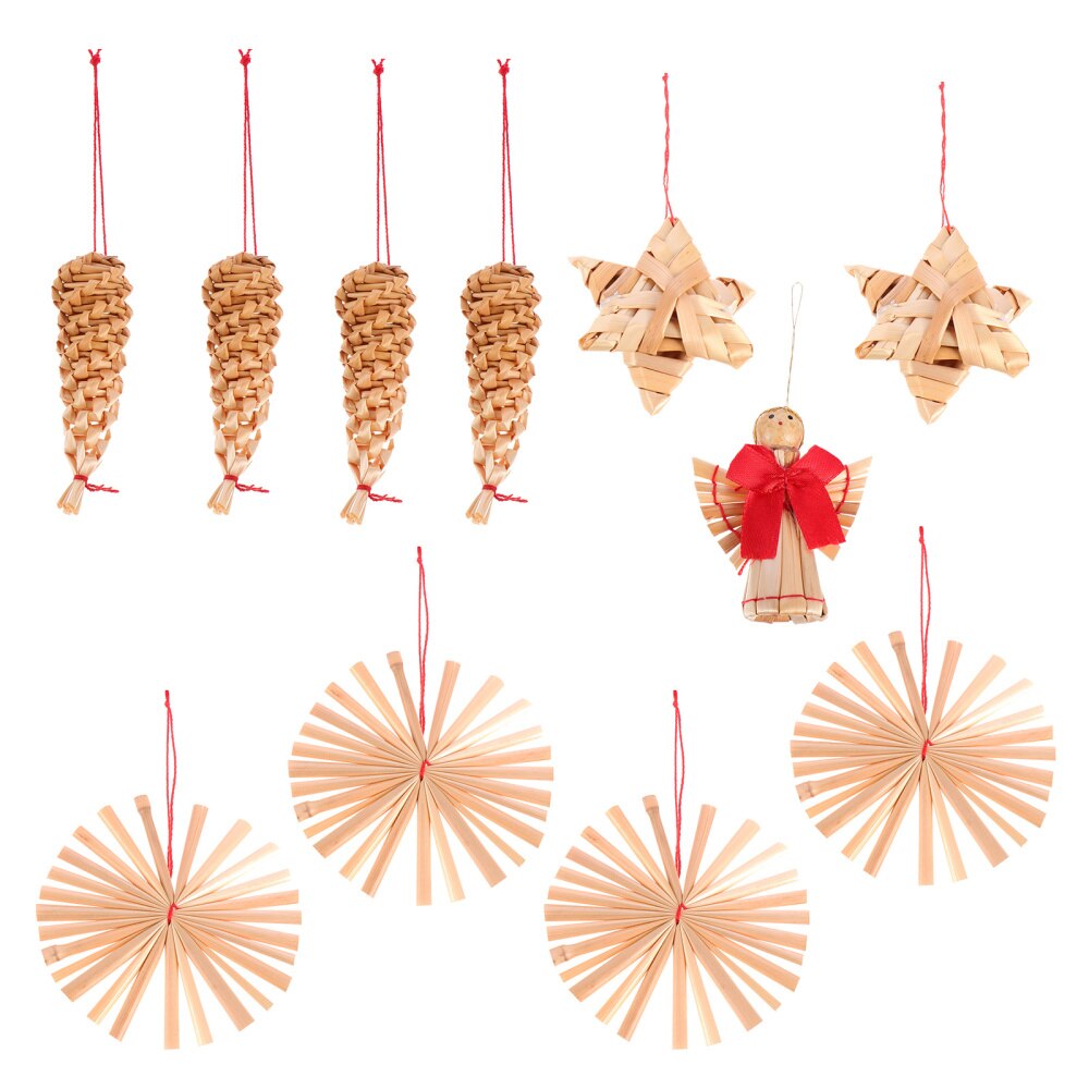 11Pcs Tarwe Stro Hangers Kerst Opknoping Decoratie Voor Party