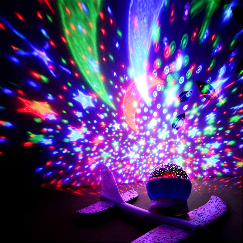 Blue Star Night Light Projector, Kleurrijke Night Lamp Voor Kinderen Kinderen Roterende Romantische Magische Aanwezig Toys Slapen Aid