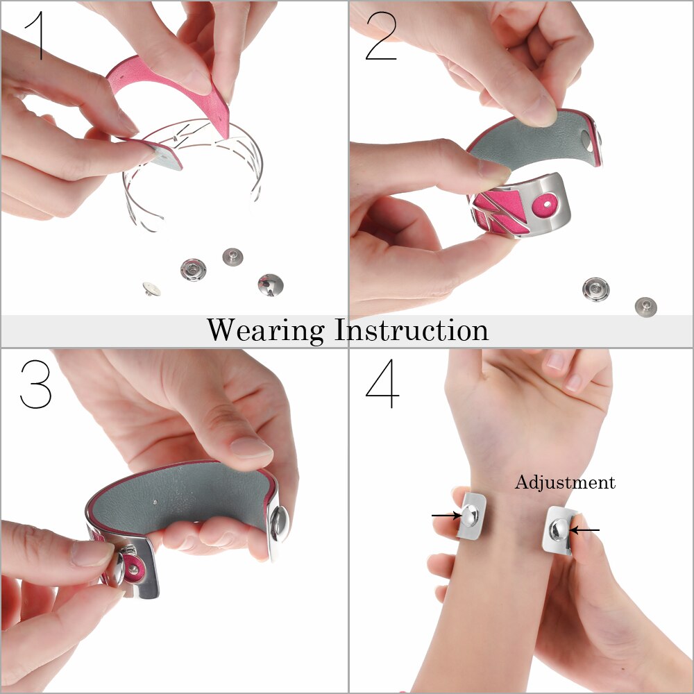 Cremo Stainless Steel 40MM Bracelet &Bangles For Women Interchangeable Leather Bangle Jewelry Bijoux Femme