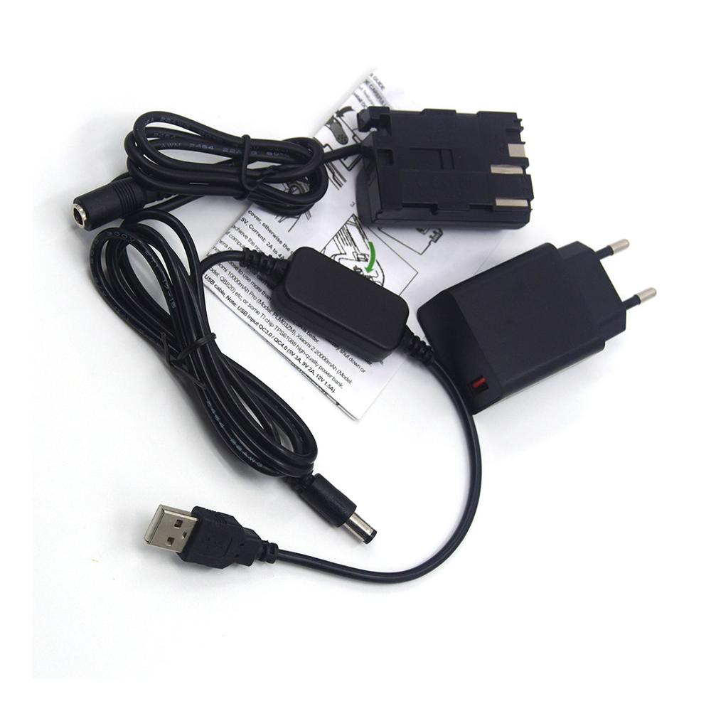 QC3.0 USB Charger + ACK-E2 USB Cable + DR-400 BG-E2 E2N BP-511 Dummy Battery for Canon EOS 20D 30D 40D 5D 50D D30 D60