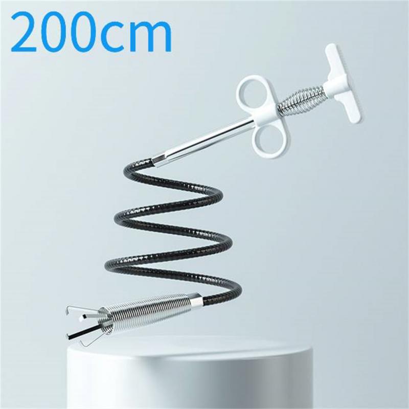 90/160/200/300cm Sewer Pipe Unblocker Snake Spring Pipe Dredging Tool Kitchen Bathroom Sewer Cleaning Tool Kitchen Accessories: A 200cm