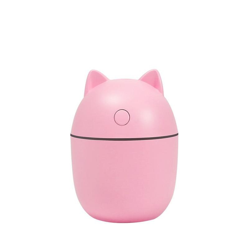 220ML Air Humidifier Fan Aroma Essential Oil Diffuser USB Plug with LED Night Lamp Mini for Home Spa Car Mist Spray Aromatherapy: Pink