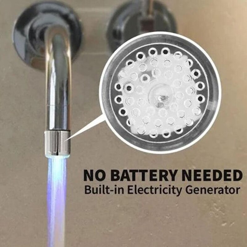 LED Light up Water Kitchen Faucet Color Changing Faucet Kitchen Bathroom Glow Water Saving Faucet Aerator Tap Nozzle Shower