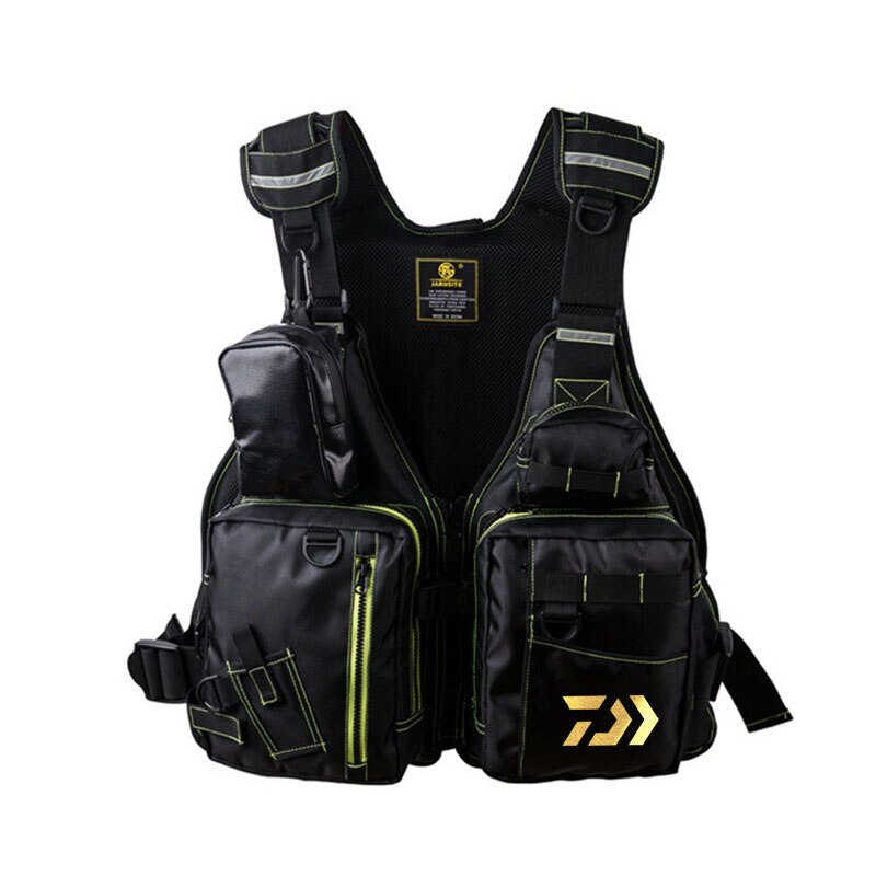 Gilet De Sauvetage Pêche JARUSITE – Multi Poches, Flottabilité Professionnelle