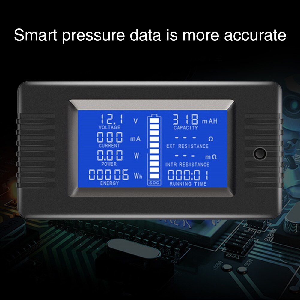 Eenvoudig te installeren lcd-scherm met weerstand, engelse 0-200v- monitor batterijtester, spanningsmeter met achtergrondverlichting, zonne-autovoltmeter