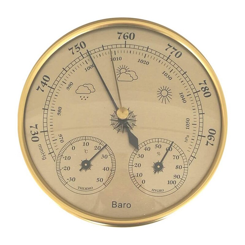Wall Mounted Household Barometer Thermometer Hygrometer Weather Station Hanging: Default Title