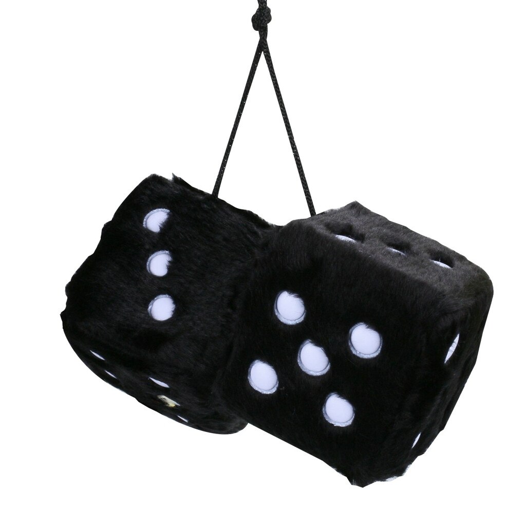 Coche colgante, dado de peluche dados automóviles colgantes para espejo retrovisor colgando suspensión adornos decoración # PY10: Negro