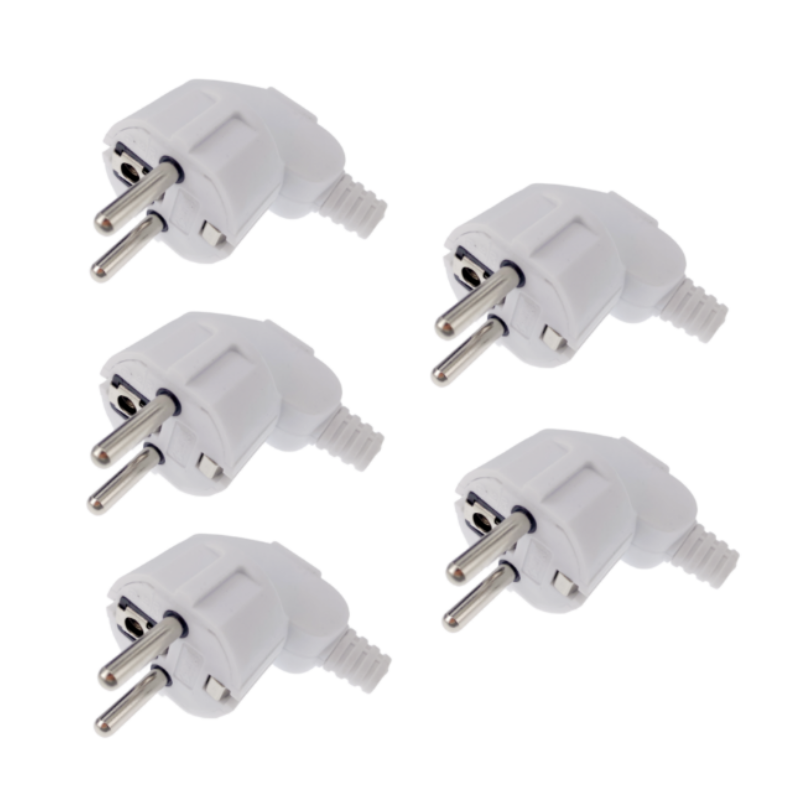 16A EU 4,8mm AC Elektrische Energie Wiederaufladbare Stecker Stecker für Draht Steckdosen Steckdosen Adapter Verlängerung Kabel Stecker: Weiß