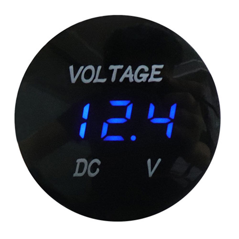 DC12-24V Auto Motorfiets Voltmeter Led Panel Digitale Motorcycle Volt Meter Rood/Blauw/Groen Pc Materiaal: Blauw