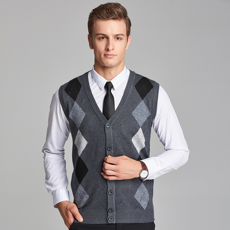 Men Vest Sweater Sleeveless Cardigan men Classic style FIt V-Neck Business Casual Male Homme Keep Warm 4XL MOOWNUC MWC