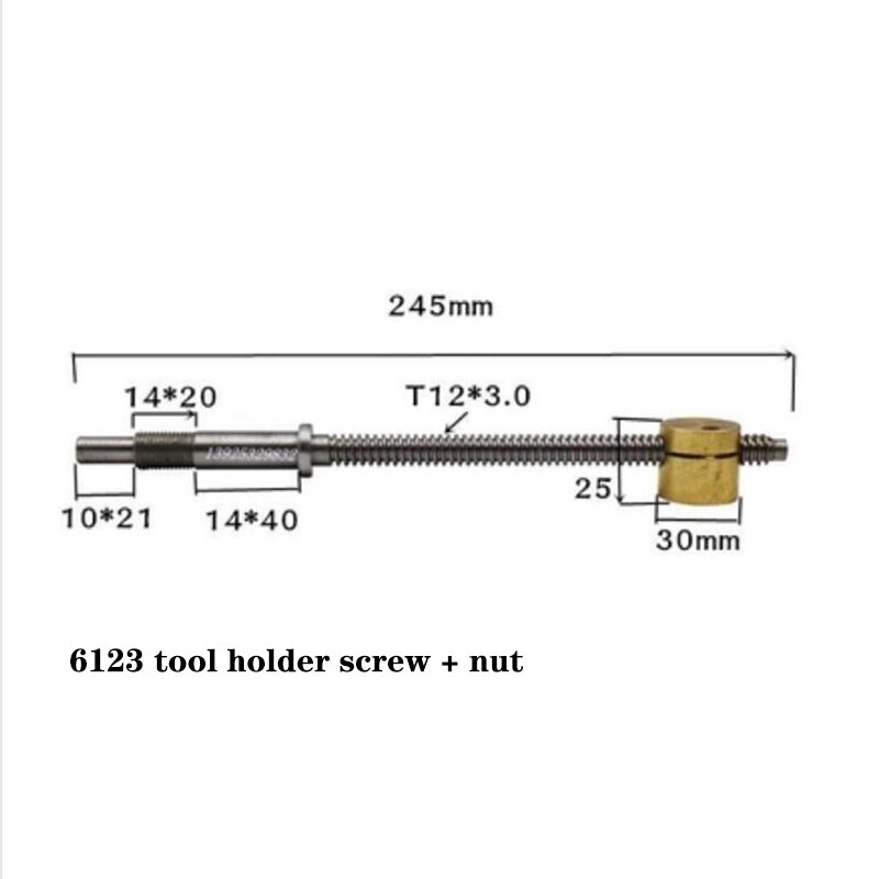 1 PC Lathe Screw Accessories Small And Medium Carriage Screw Nut L590MM/L620MM 6132 Tailstock Screw Copper Sleeve 245MM /255MM: C