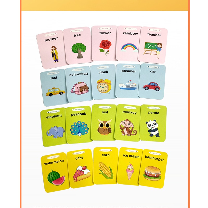 Portable Chinese-English Bilingual Learning Baby Early Education Machine with Sound 112pcs Cognitive Cards Educational Toys
