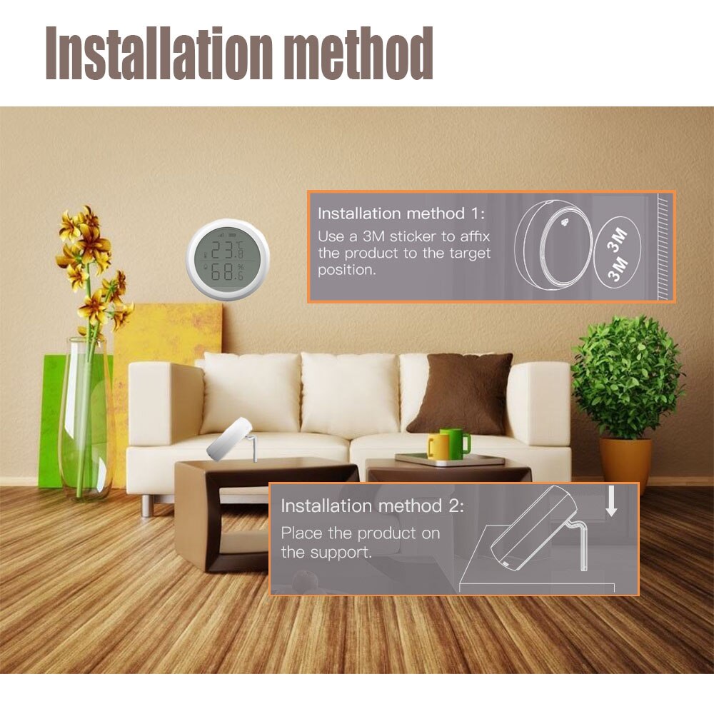 Wireless WiFi Smart Temperature Humidity Sensor Meter LED Screen Display Works With ZigBee Hub TUYA Smart Life Google Home Alexa