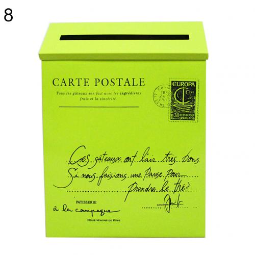 Retro Metal Mailboxes Wall Mounted Mail Box Mailbox Bucket Newspaper Letter Box Post Garden Decoration Garden Supplies: 8