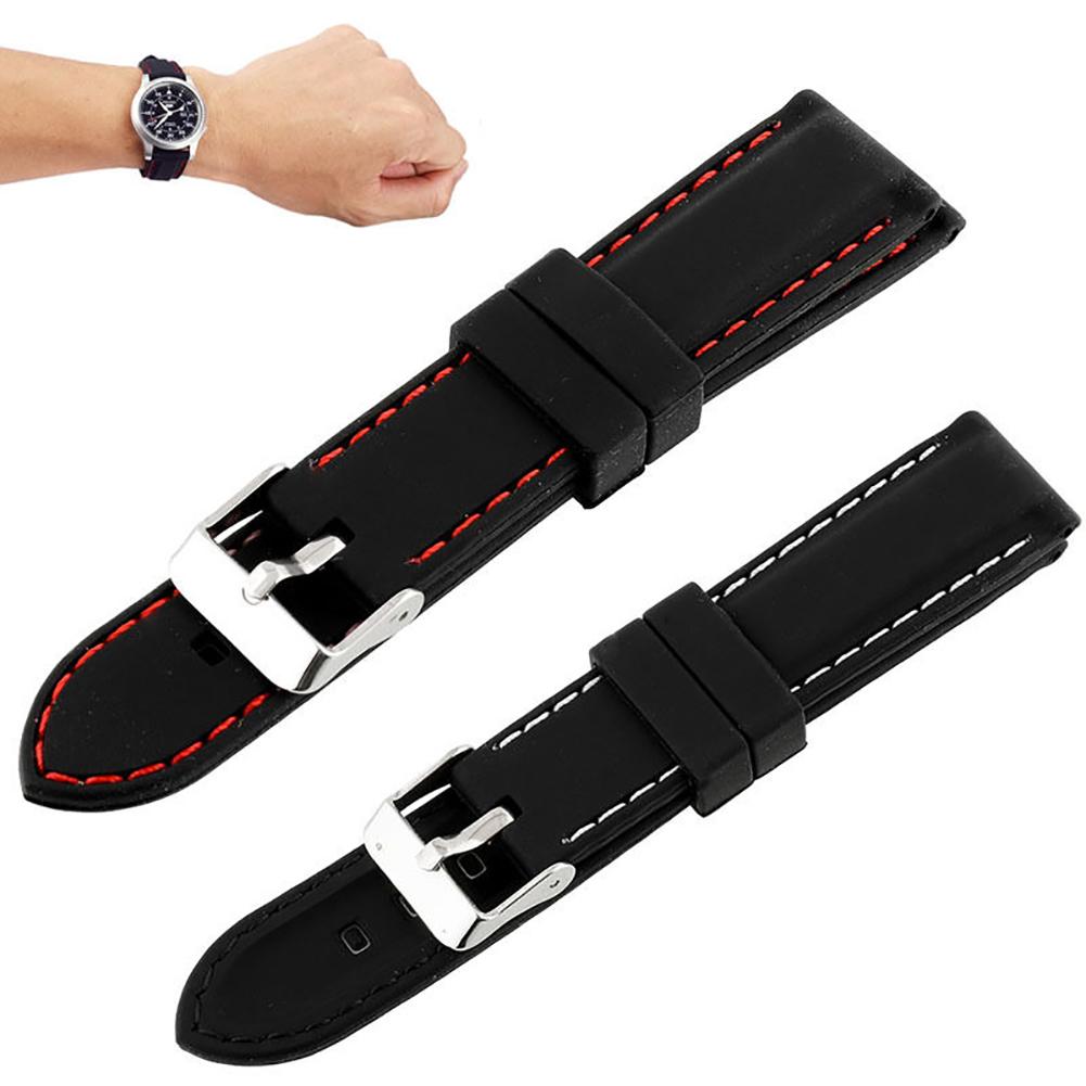 18mm-24mm bredde myk silikon klokkerem spenne klokkerem erstatning armbånd klokkerem