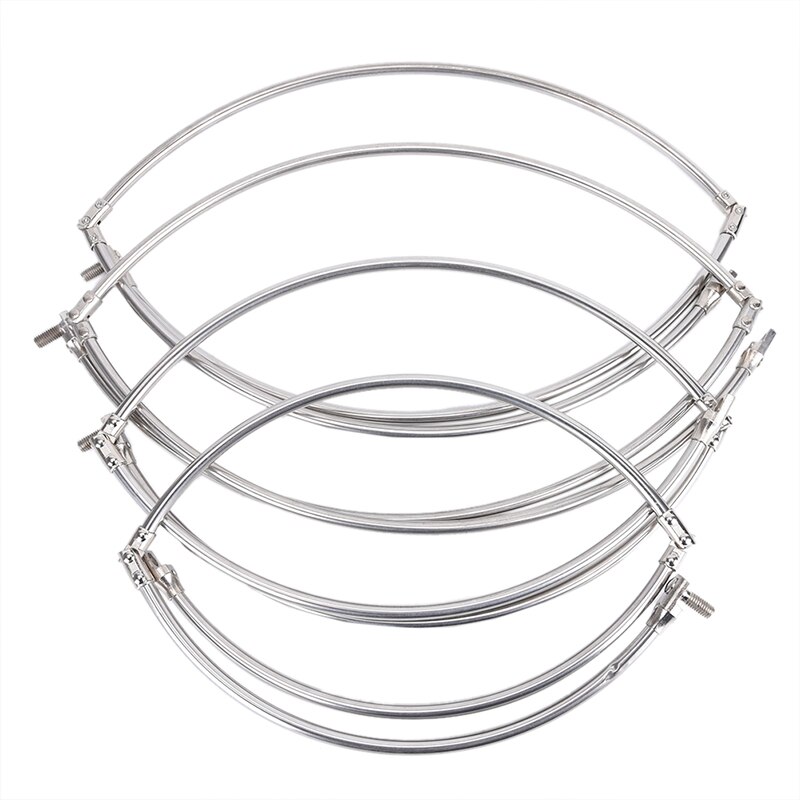 Cabeza de red de pesca de acero inoxidable, accesorio de aparejos de red plegable, redonda, 35/40/45/50cm