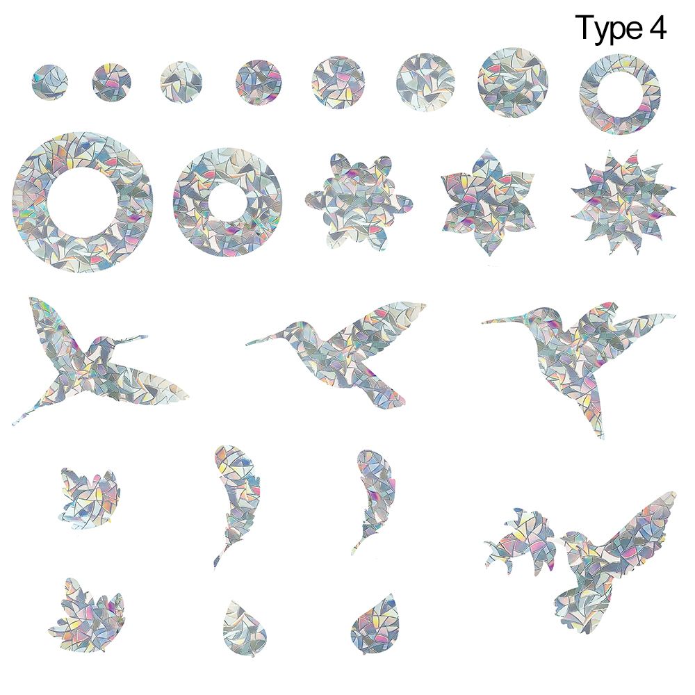 Autocollants statiques prisme arc-en-ciel pour fenêtre, colibri, fleur, plume, alerte d&#39;arrêt, Anti-Collision, prévention des chocs, décoration de maison en verre: type 4