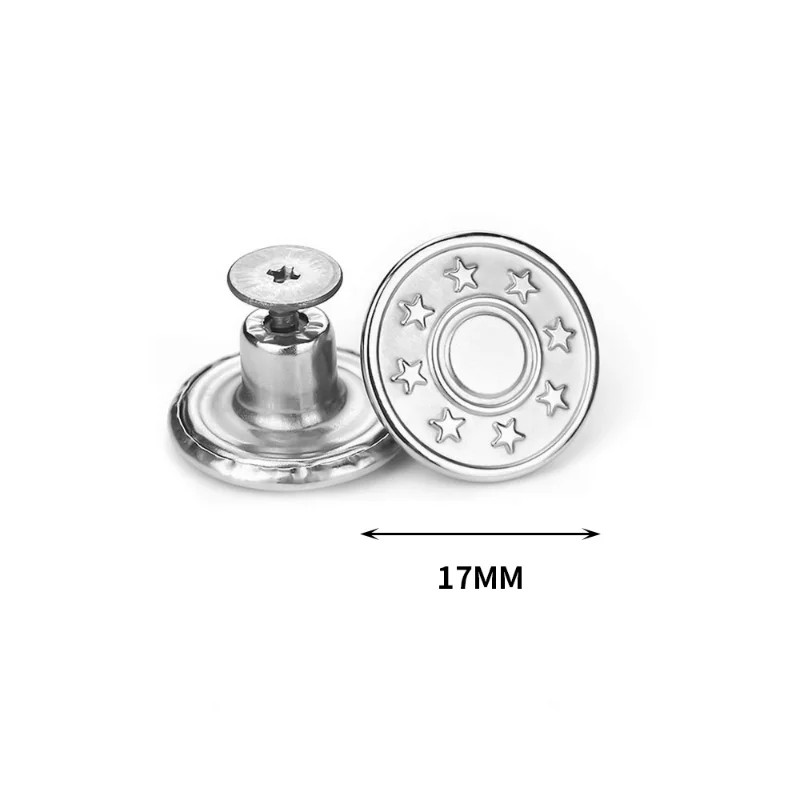 10 Stuks Jeans Knoppen Vervanging 17 Mm Geen Naaien Metalen Knop Reparatie Kit Nailless Verwijderbare Jean Knoppen Naaien Accessoires