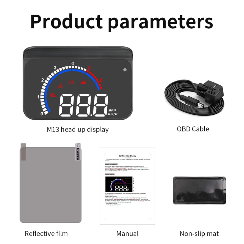 Universal bil hud head-up display multifunksjon speedometer projektor skjult obd auto elektronikk tilbehør hud display bil