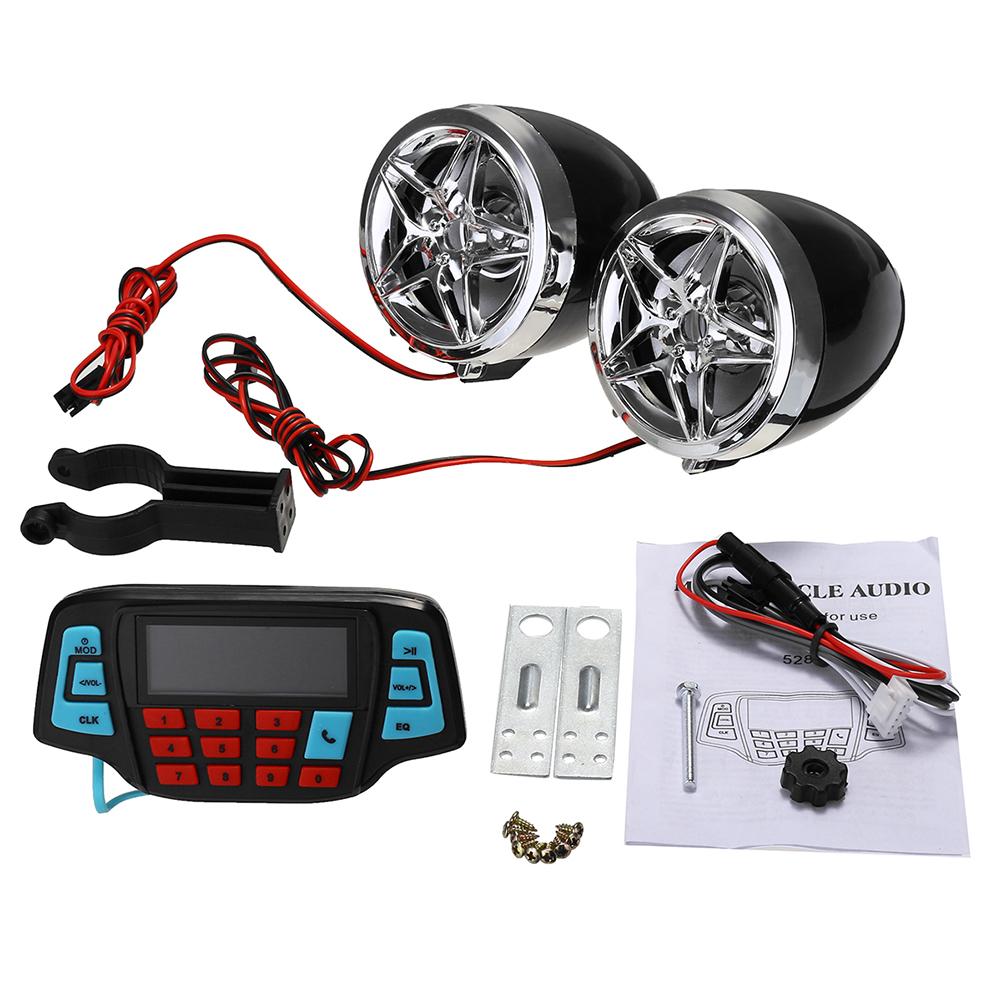 3 in 1 Paar Bluetooth Motorrad MP3 Spieler Freisprechen Lautsprecher ATV Alarm Lenker FM Radio 12V motorrad Zubehör