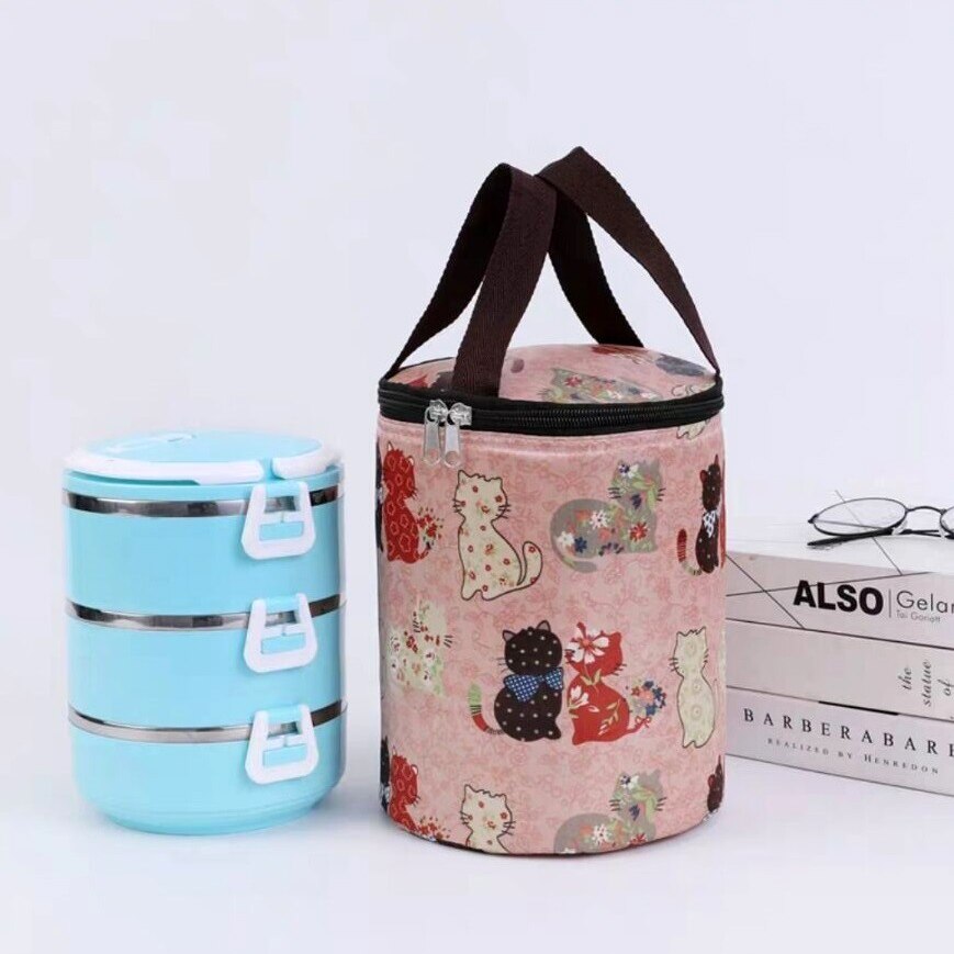 Cilindrische Lunch Tas Thermische Isolatie Vat Pouch Draagbare Lunchbox Tas Waterdicht Voedsel Behoud Ice Tas Koeltassen: G