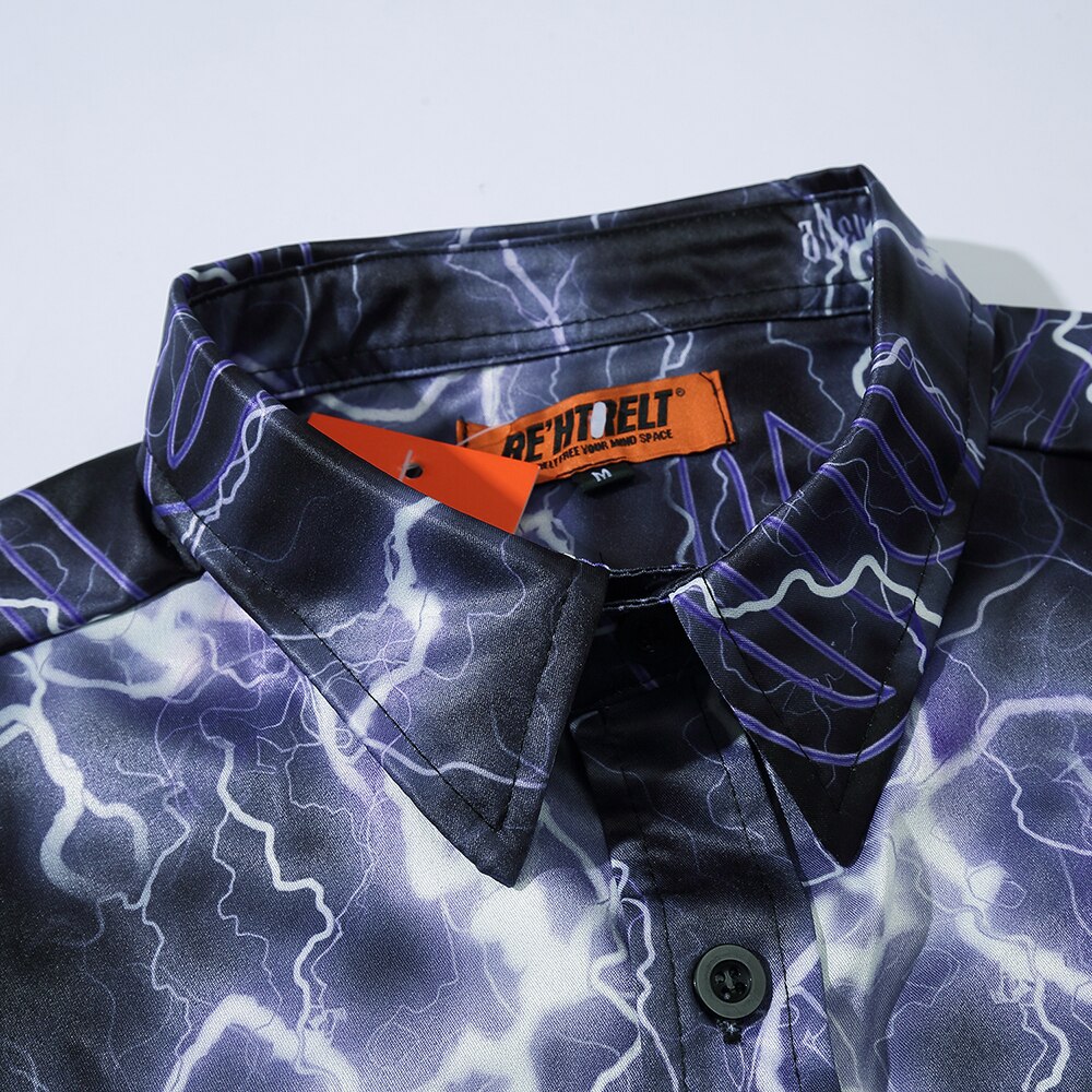 Błyskawica gotyckie ubrania letnie bluzki plus rozmiar bluzka Streetwear ponadgabarytowe męskie ubrania Got hawajska koszula aloha 2020 moda