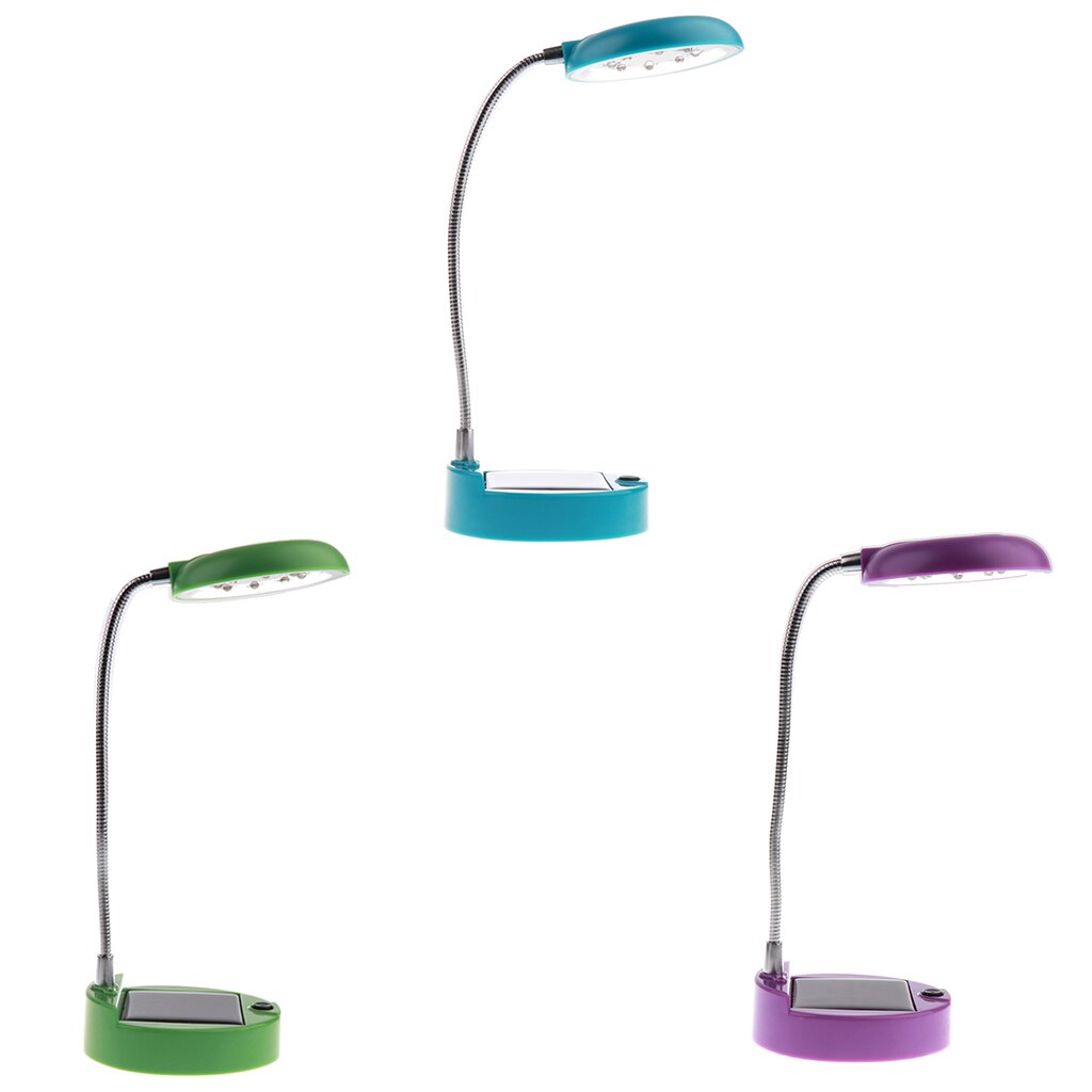 Solar led-bureaulamp, flexibele, oogvriendelijke tafellamp met usb-oplaadpoort, nachtlampje voor kantoor/slaapkamer - kleur blauw/paars/groen