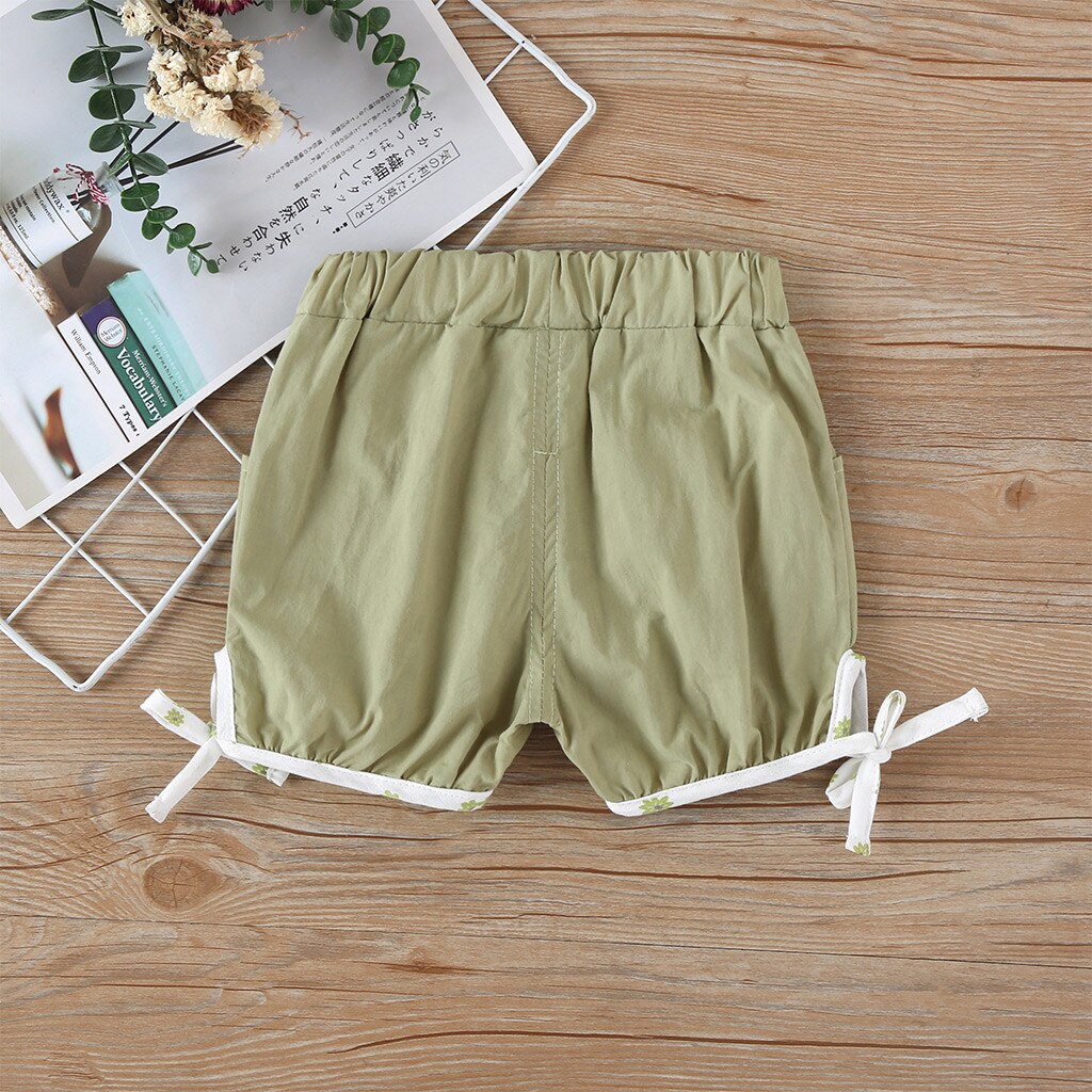 Aankomst Snoep Kleur Baby Meisjes Shorts Zomer Kinderen Kids Meisjes Pure Kleuren Casual Shorts Elastische Taille Bandage Broek # p30