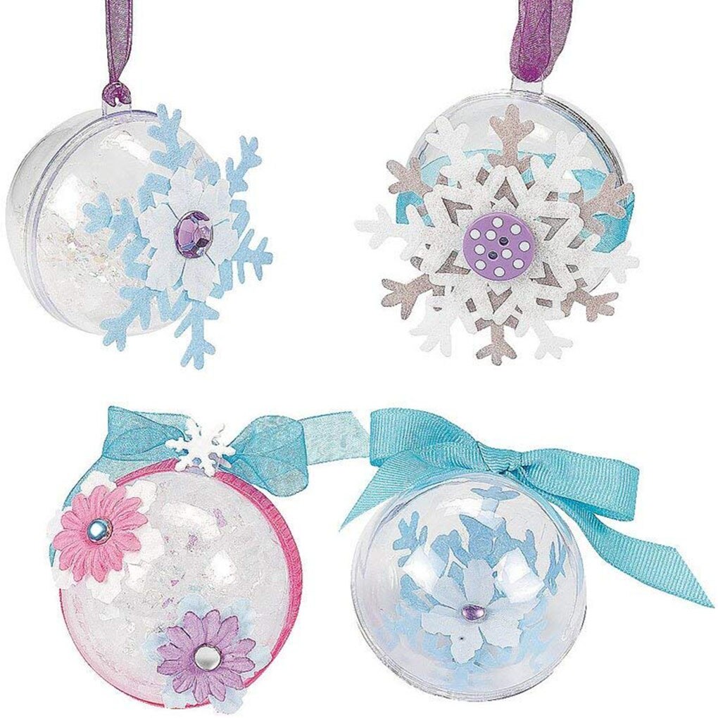 10PCS 4/5/6/8CM Transparent Ball Open Plastic Clear Bauble Ornament Christmas Party Hanging Pendant Package Supplies
