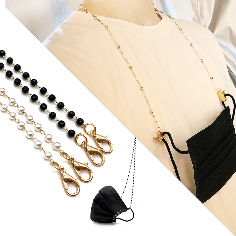 Collar de cuerda colgante para mascarilla, cordón para máscara Facial, soporte para gafas, cuerda ajustable para colgar en la oreja, dos ganchos