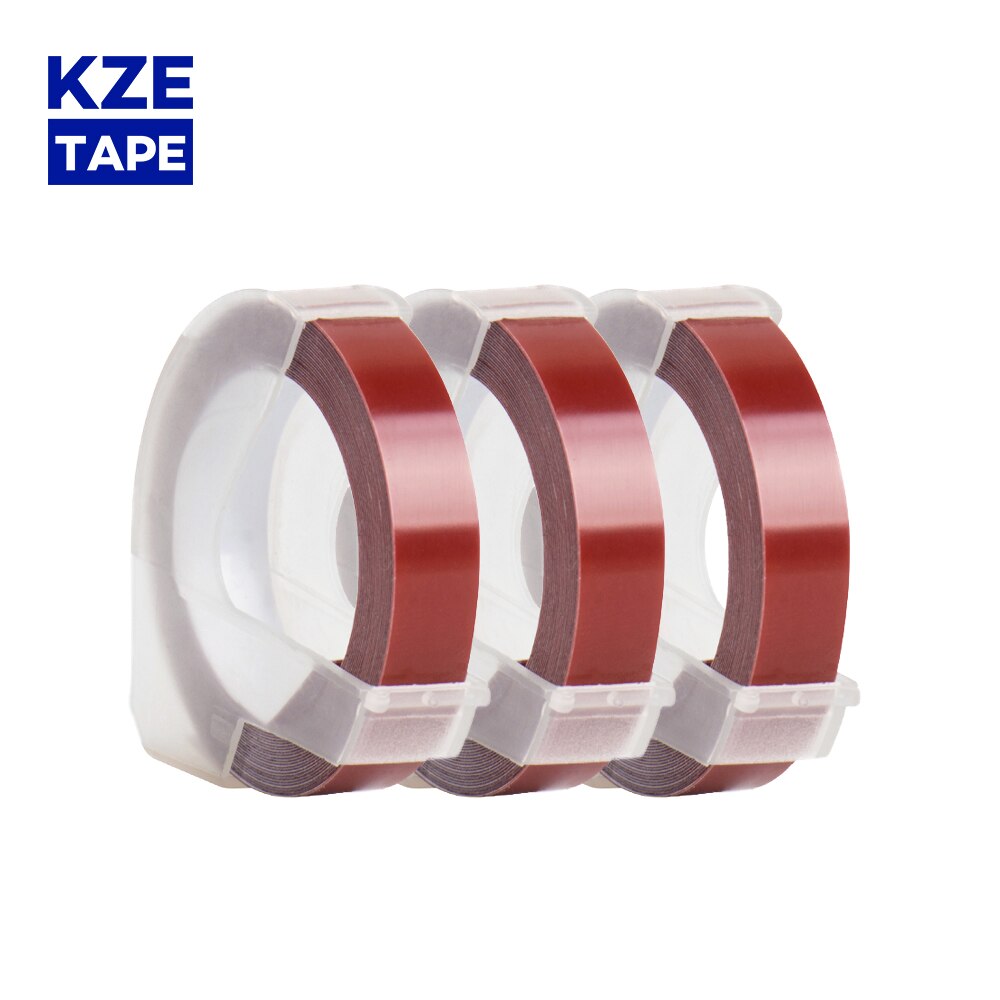 3 Rolls/lot 20 colors 9mm 3D Embossing Label Tape Compatible Dymo 1610 12965 Manual Label printer for Motex E101 Label Maker: maroon