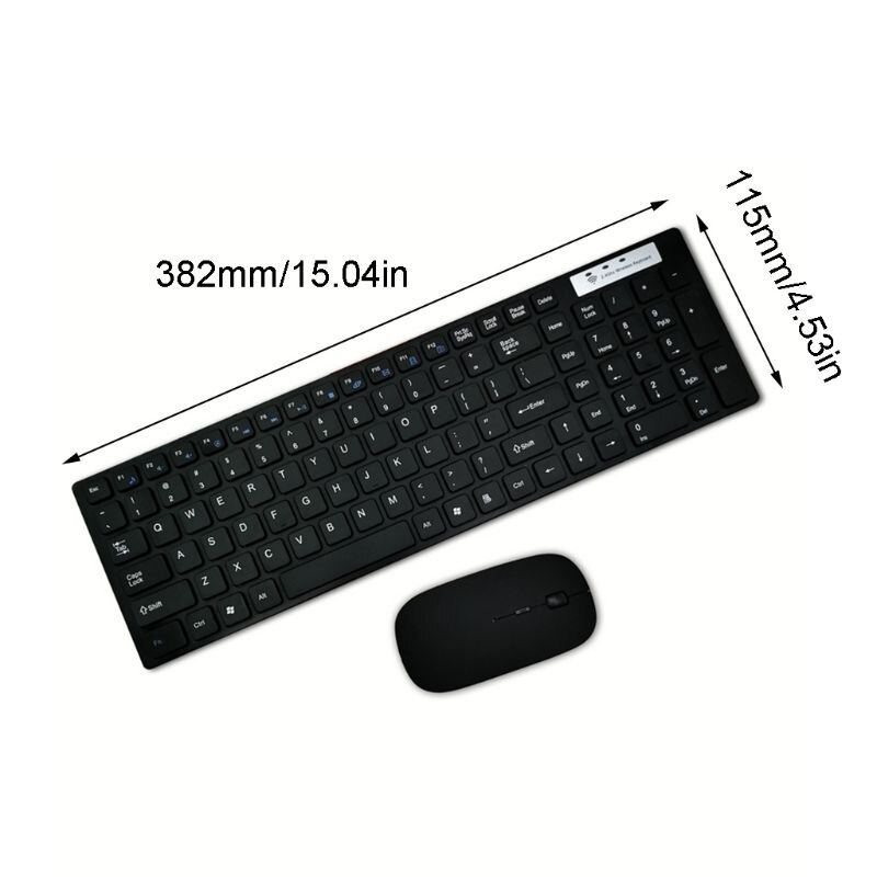 2.4G Wireless Keyboard and Mouse Set for Laptop PC Computer Silent Ultra-thin