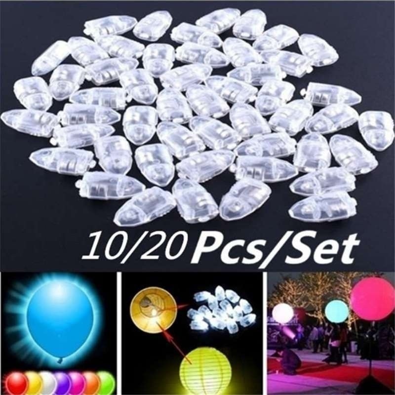 Lâmpada de balões de led, 20 pçs/set multicolorida flash luz de balão para show de noiva aniversário halloween festa de decoração suprimentos
