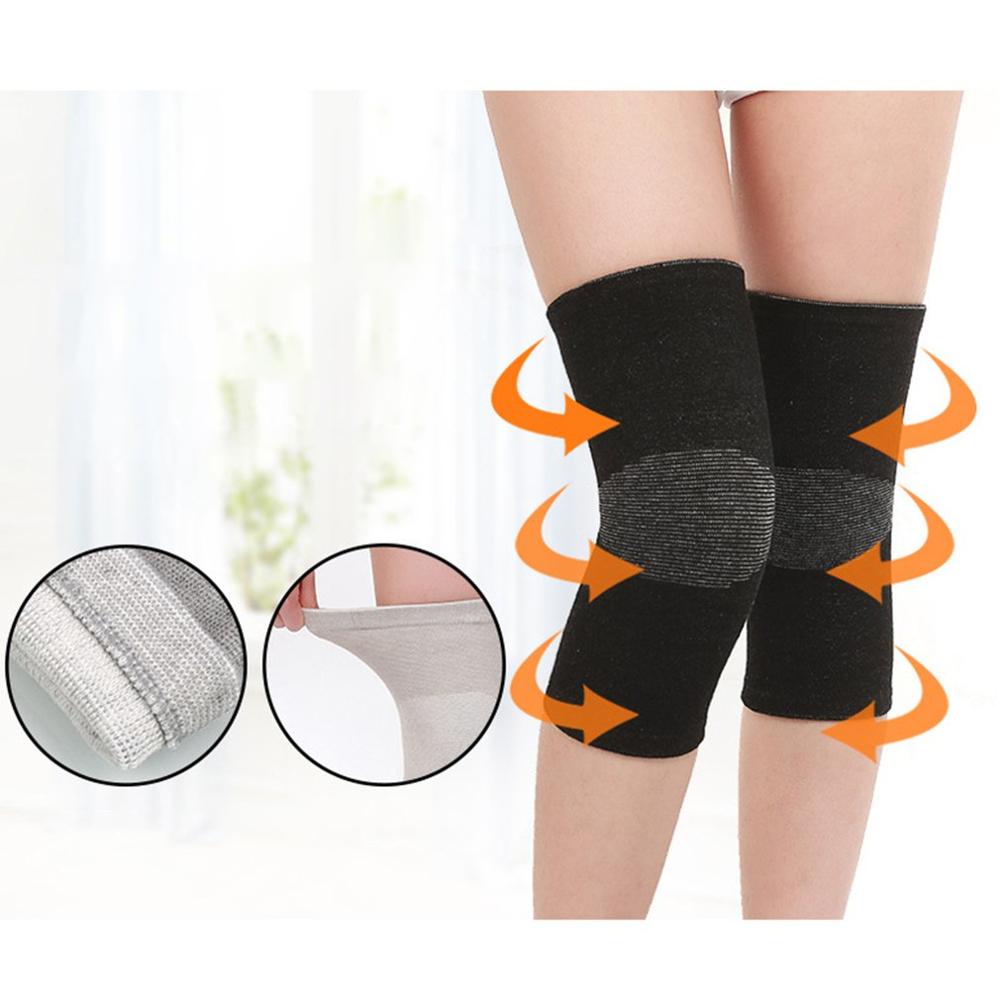 Kneepad Knitted Bamboo Charcoal Four Side Bounce Fitness Exercise Running Middle Aged Keep Warm Knee Pad