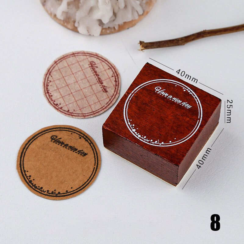 Timbre Standard Vintage pour Scrapbooking, étiquette à base de bordure noire, timbres en bois et caoutchouc, papeterie pour Scrapbooking, DIY bricolage: 8