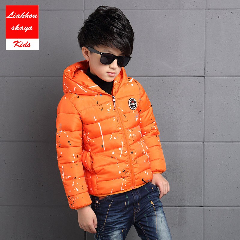 Liakhouskaya merk kinderparka bovenkleding kinderwinterjassen eendendonsjas lange mouw winddicht warm 4-15 jaar: Oranje / 5