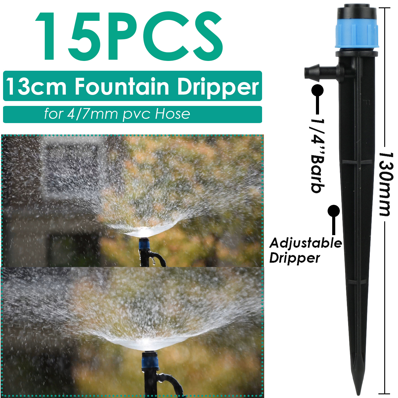 Kesla 15 Pcs Tuin Watering Druppelbuis Sprinkler Verneveling Nozzle Op Stake Druppelaar Invoegen Grond Fit 4/7 Mm slang Kas