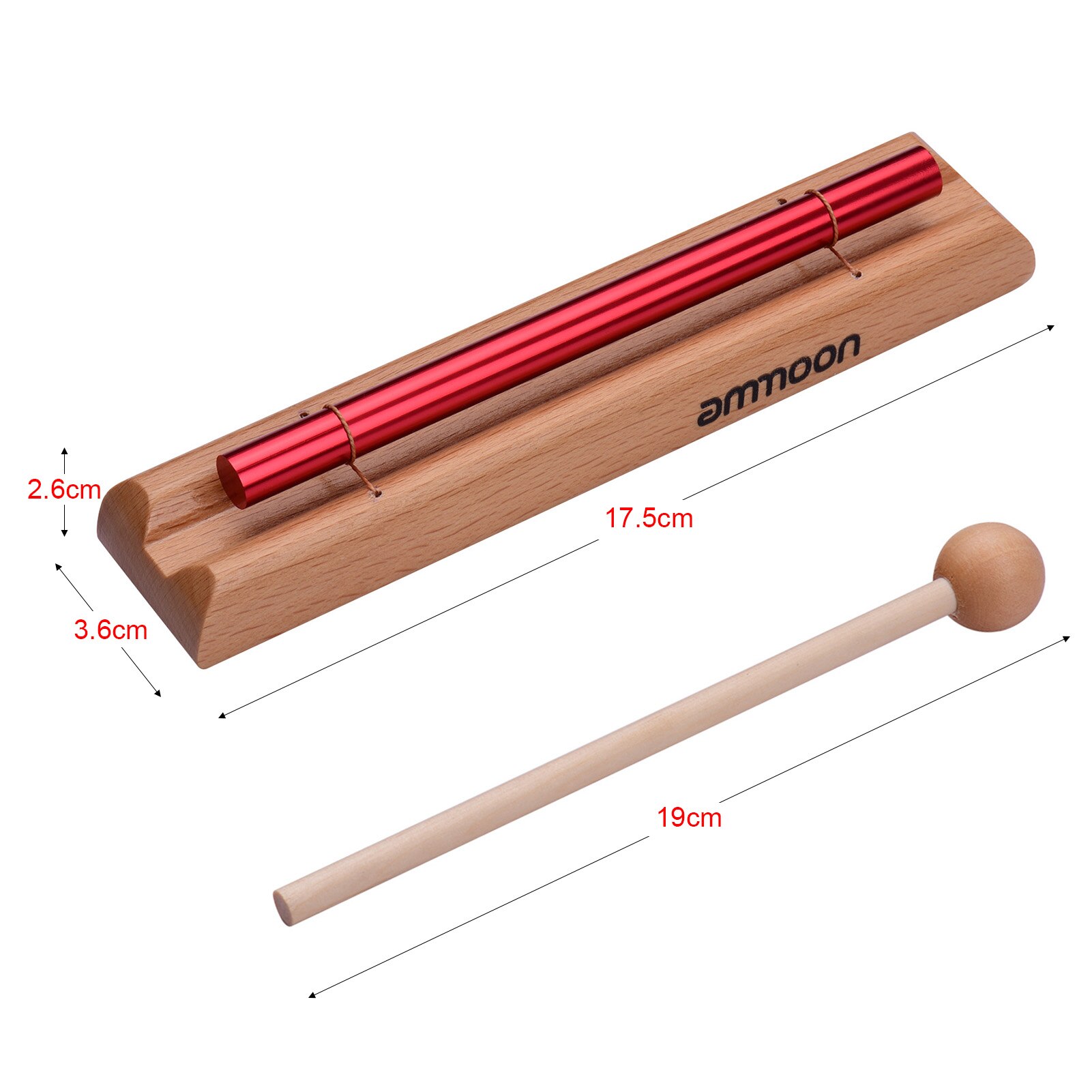 Ammoon-campanilla de meditación de 7 tonos para niños, campanilla de viento colorida, Juguete Musical educativo, instrumento de percusión con mazo: 1-Tone