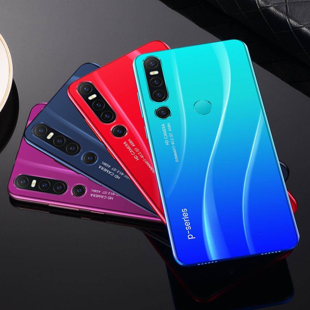 Novo p46 pro smartphone 1gb + 8gb celular android 9.1 handphone núcleo 6.1 polegada mobilephone rosto reconhecimento de impressão digital