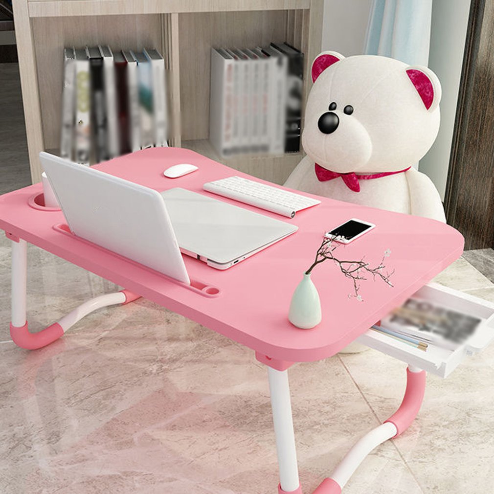 Folding Laptop Stand Holder Study Table Desk Wooden Foldable Computer Desk for Bed Sofa with Tea Serving Table Tray Stand