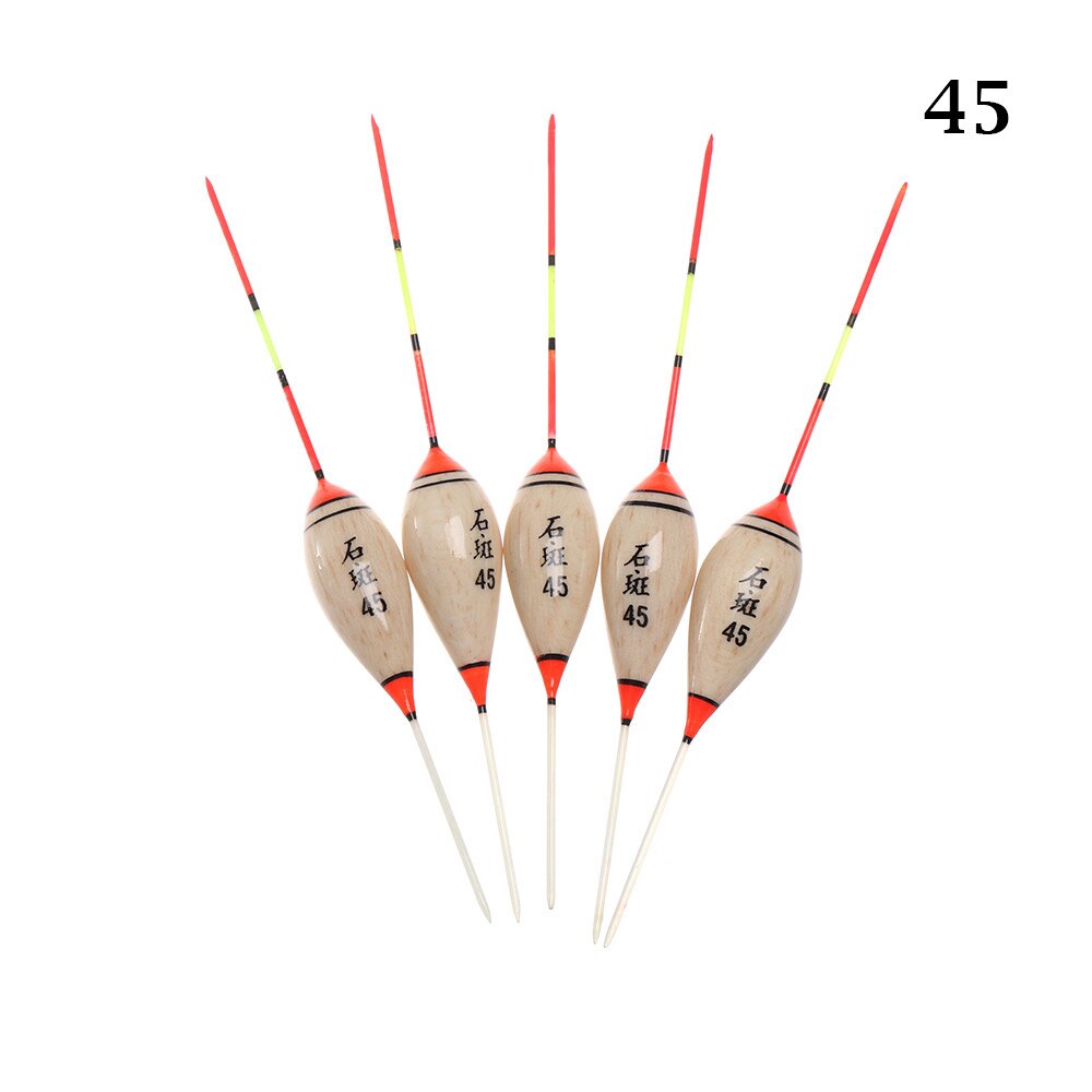5pcs Fishing Floats Weight Tail Bobber Paulownia Wood Float Slip Fishing Bobber Fishing Lure Fish Tools Fishing Accessories: 45