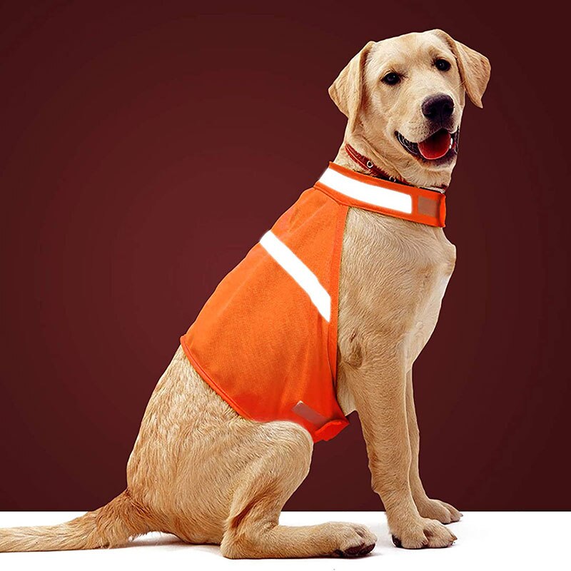 Dog Reflective Vest High Visibility Adjustable Strap Safety Jacket Keep Your Dog be Seen and Safe from Cars & Hunting Accidents