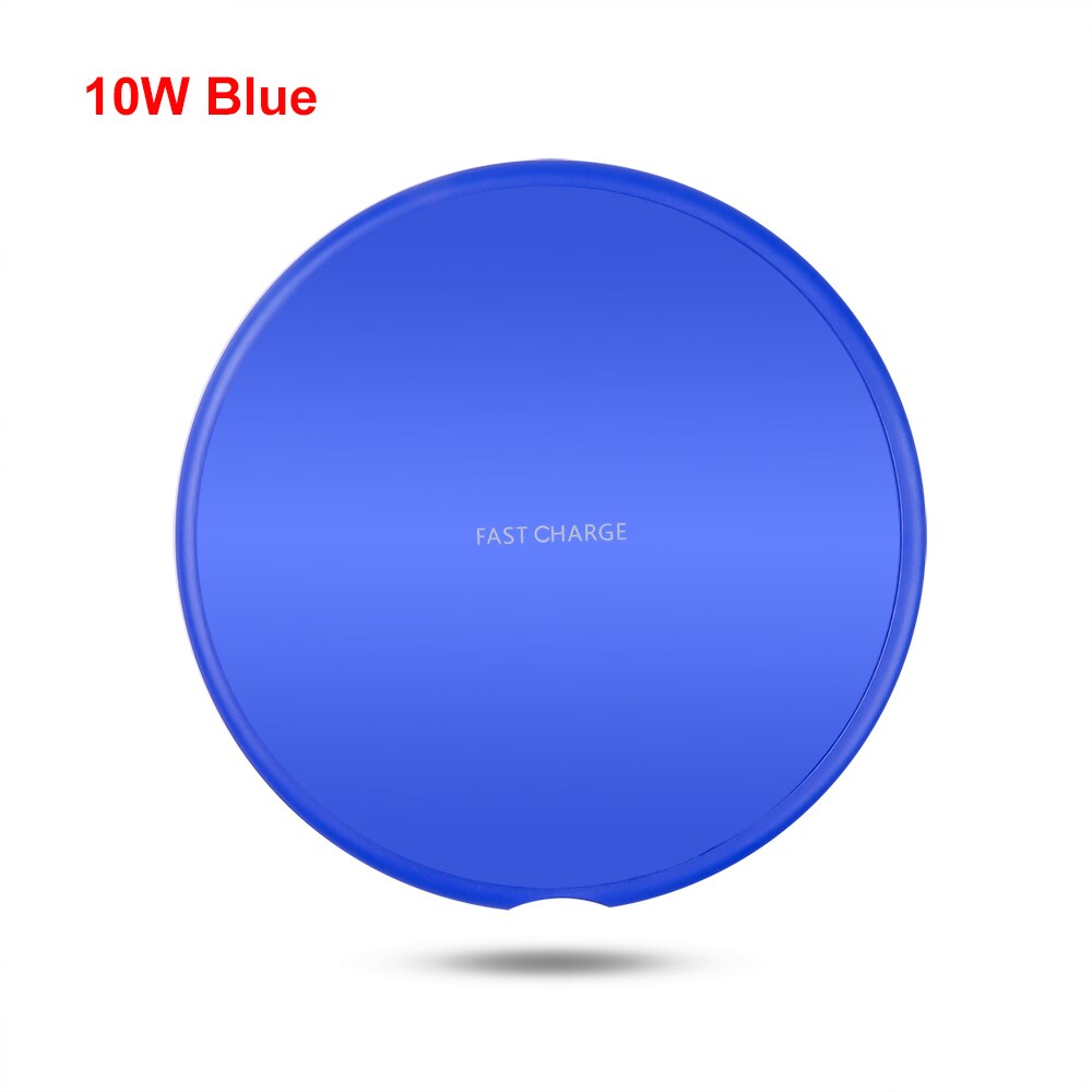 5W/10W Qi Drahtlose Ladegerät für iPhone 11 Xs Max X XR 8 Plus 10W Schnelle lade Pad für Samsung Hinweis 9 Hinweis 8 S10 Plus: 10W Blue